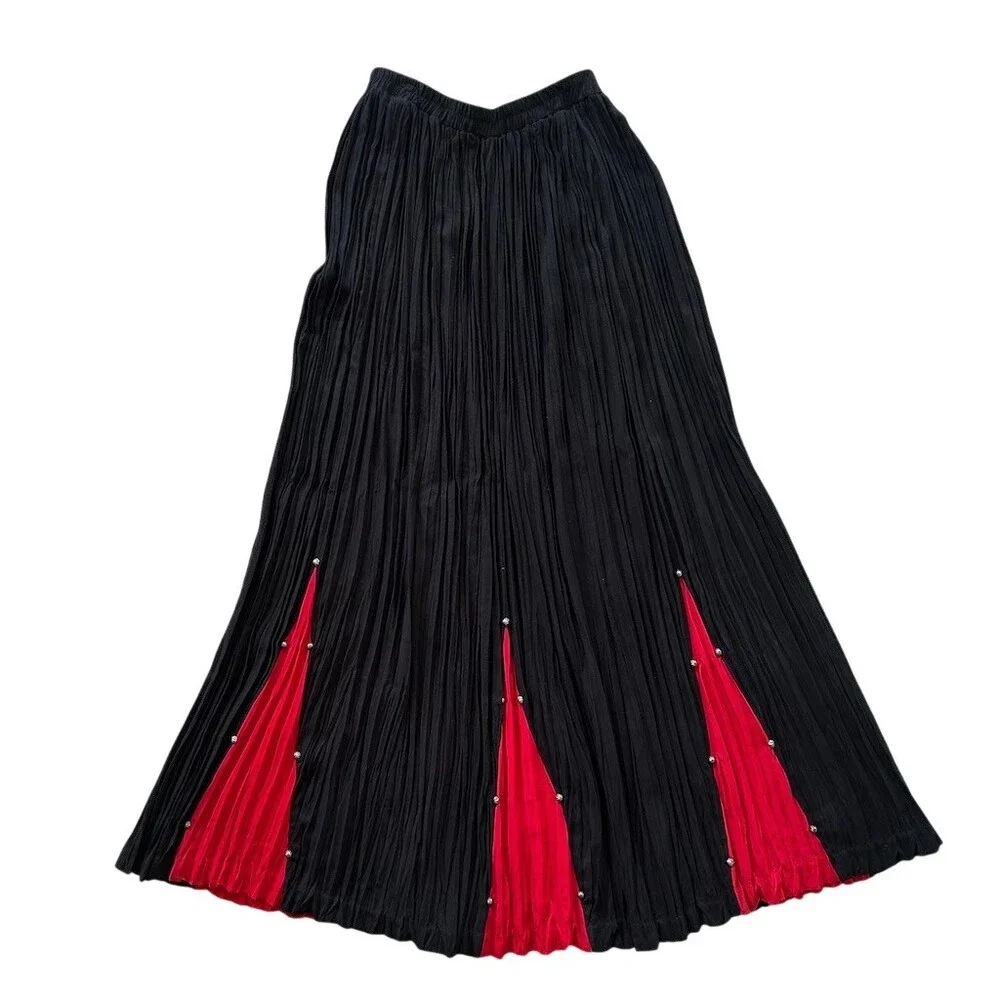 Lucille Skirt Suit Womens Size 6 Black Red 2pc Western Rockabilly Fringe - Picture 6 of 12